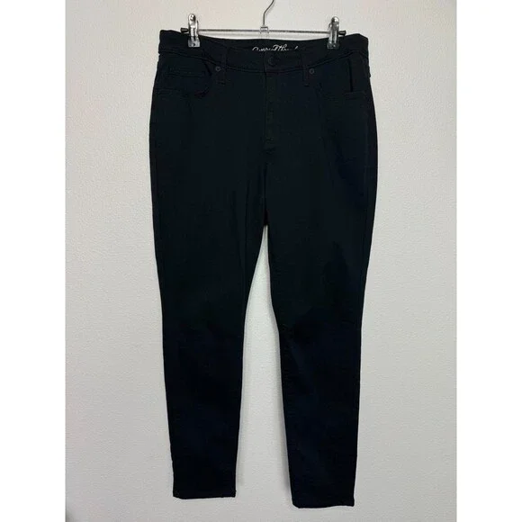 Universal Thread Size 10 Curvy Skinny Jeans Black Mid Rise Denim Cotton Stretch - Picture 1 of 10